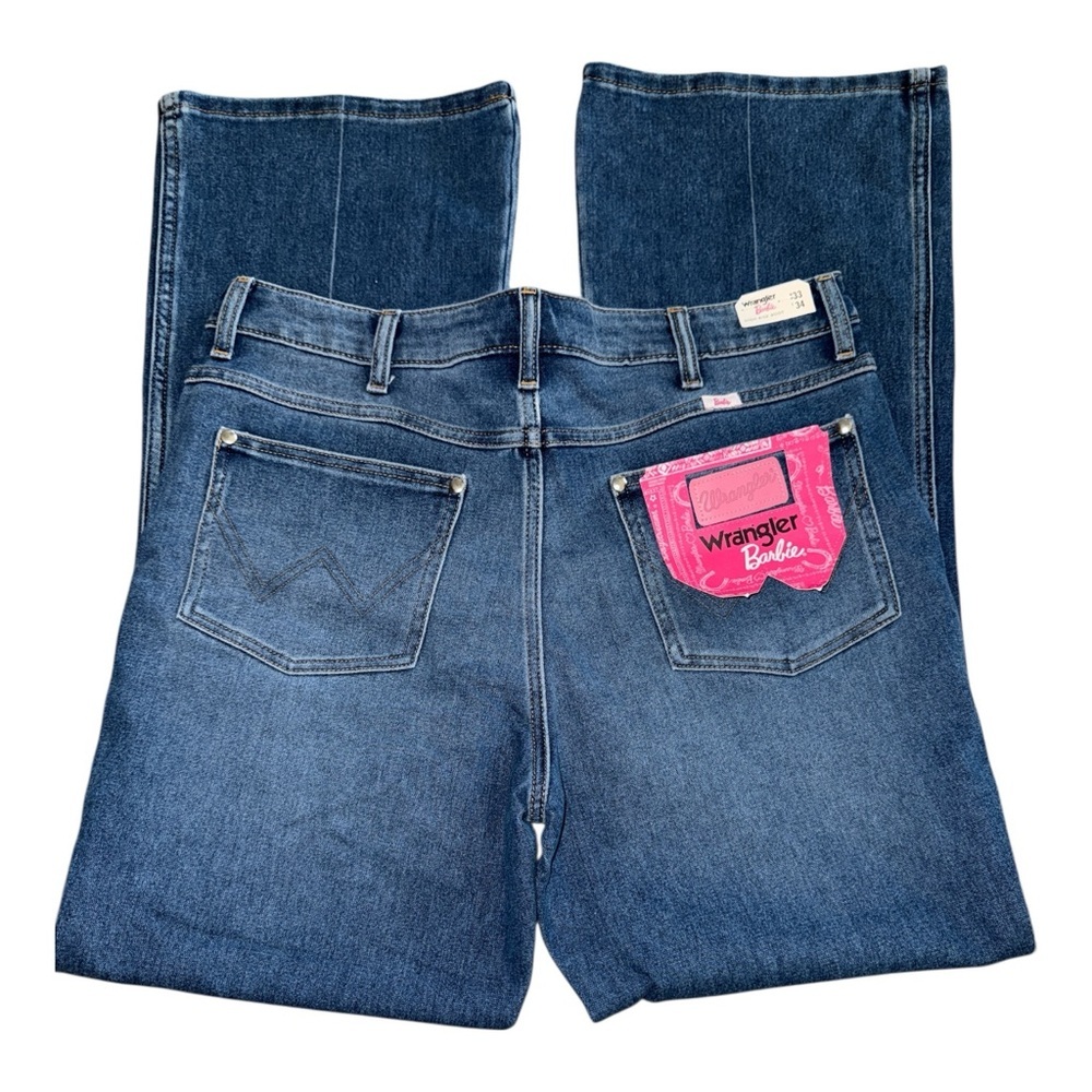 Wrangler Barbie X Wrangler Westward High Rise Bootcut Jeans Size 33x34 NWT - Picture 4 of 7